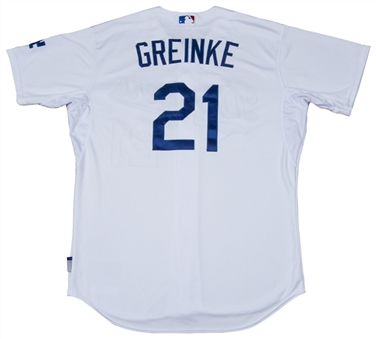 2015 Zack Greinke Game Used Los Angeles Dodgers Home Jersey